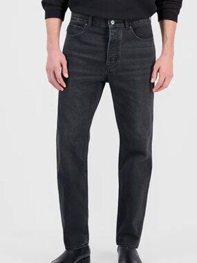 HUGO Men's Jonah Jeans 30 x 32 Regular-Fit Straight-Leg Denim Black NWT